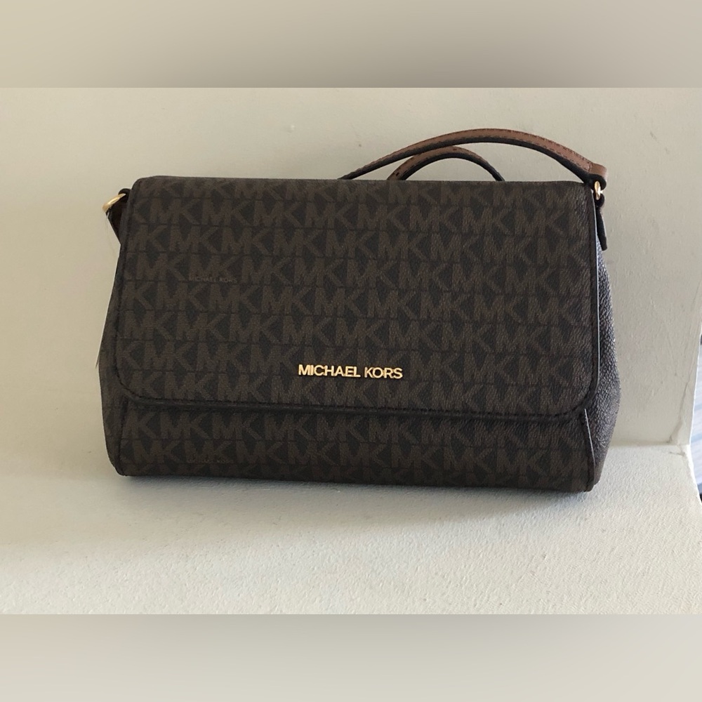 NWT Michael Kors Brown Signature Shoulder Bag